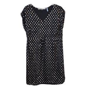Collective Concepts Pea In The Pod Black Metallic Polka Dot Maternity Dress S